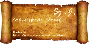Székelyhidi József névjegykártya